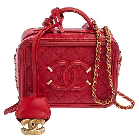 red chanel vanity bag|chanel vanity case original.